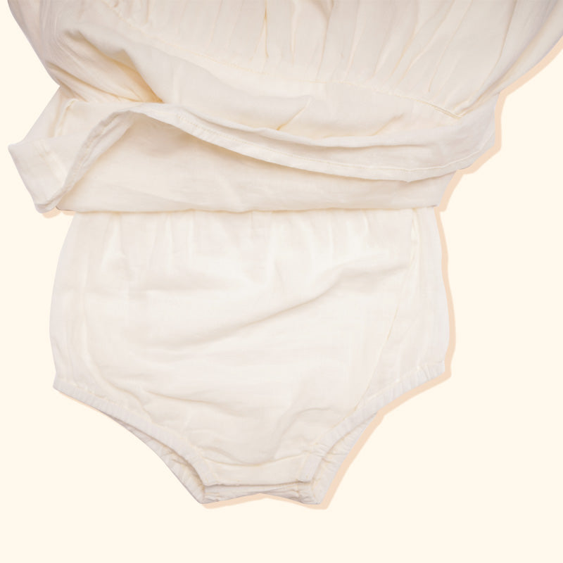 Baby Girl Maheshwari Handwoven Cotton Silk Frock - Dahlia