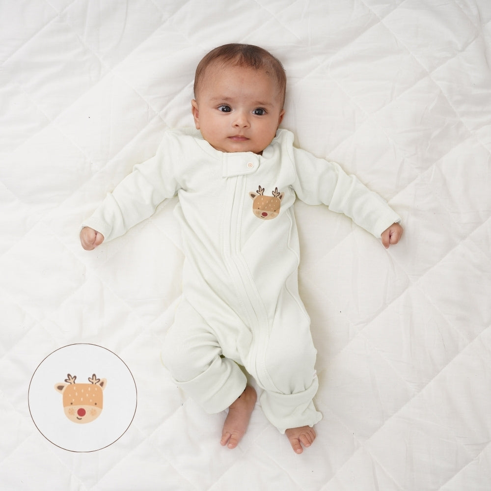 Baby Bamboo Sleepsuit - Reindeer Rider