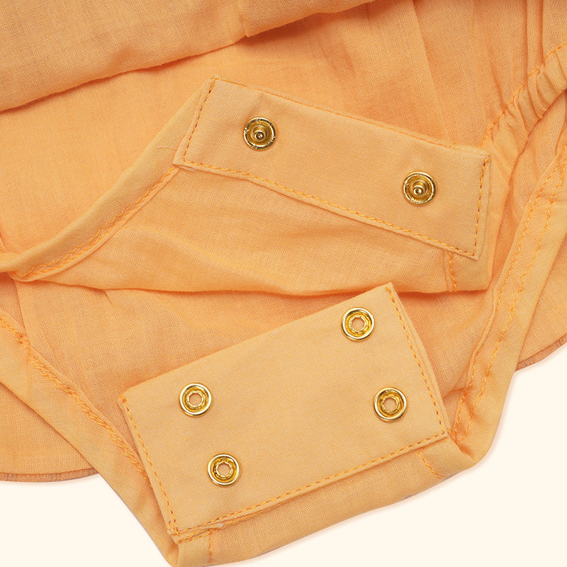 Baby Girl Maheshwari Handwoven Cotton Silk Lehenga Choli - Sunflower