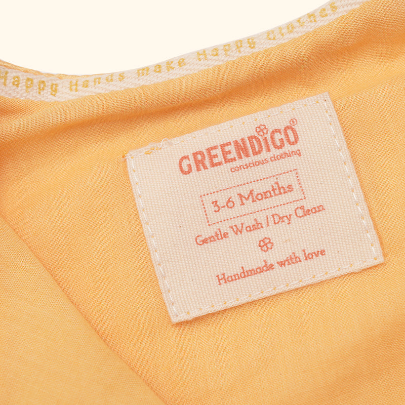 Baby Girl Maheshwari Handwoven Cotton Silk Lehenga Choli - Sunflower