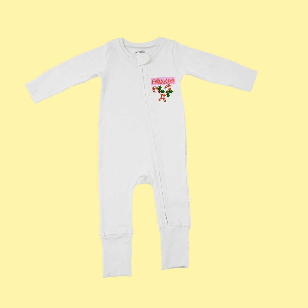 Baby Bamboo Sleepsuit - Candy Cane