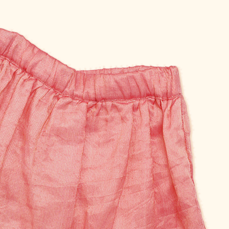 Baby Girl Maheshwari Handwoven Cotton Silk Lehenga Choli - Magnolia