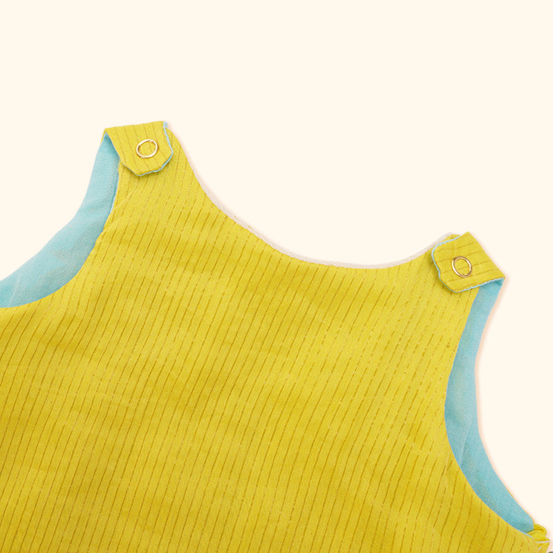 Baby Girl Maheshwari Handwoven Cotton Silk Short Kurta & Pant Set - Zinnia