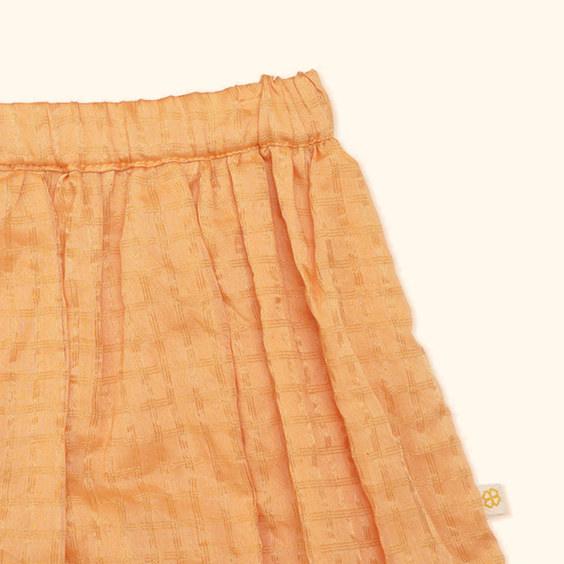 Baby Girl Maheshwari Handwoven Cotton Silk Lehenga Choli - Sunflower