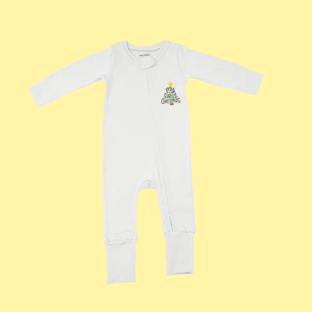 Baby Bamboo Sleepsuit - First Christmas