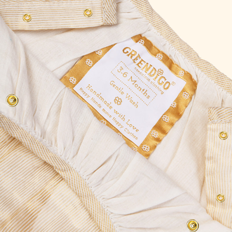 Baby Maheshwari Handwoven Cotton Silk Bodysuit - Kamal