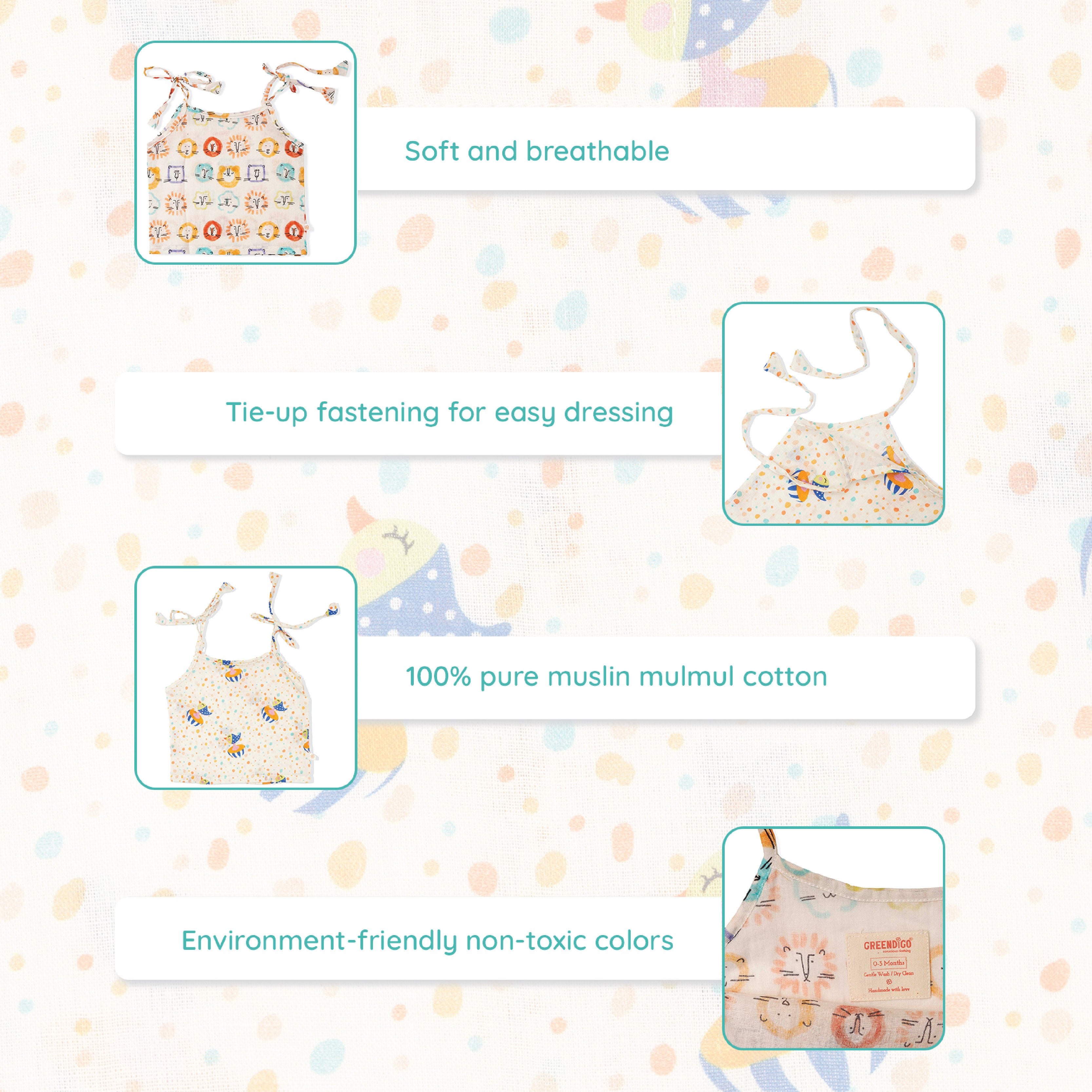 Baby Muslin Jhabla - Pack of 2 - Jungle Jaunt