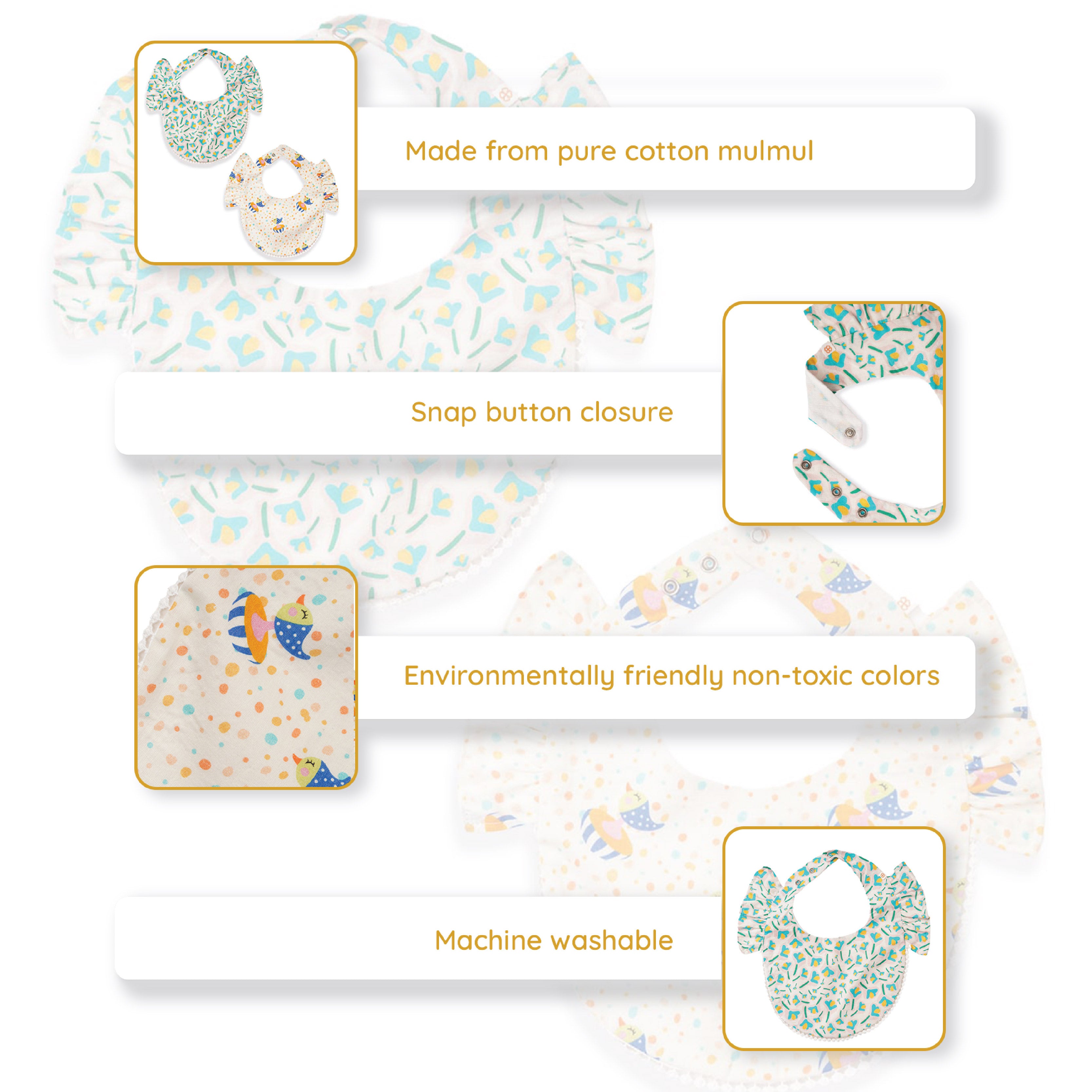 Baby Bibs - Frilly Flair - Pack of 2