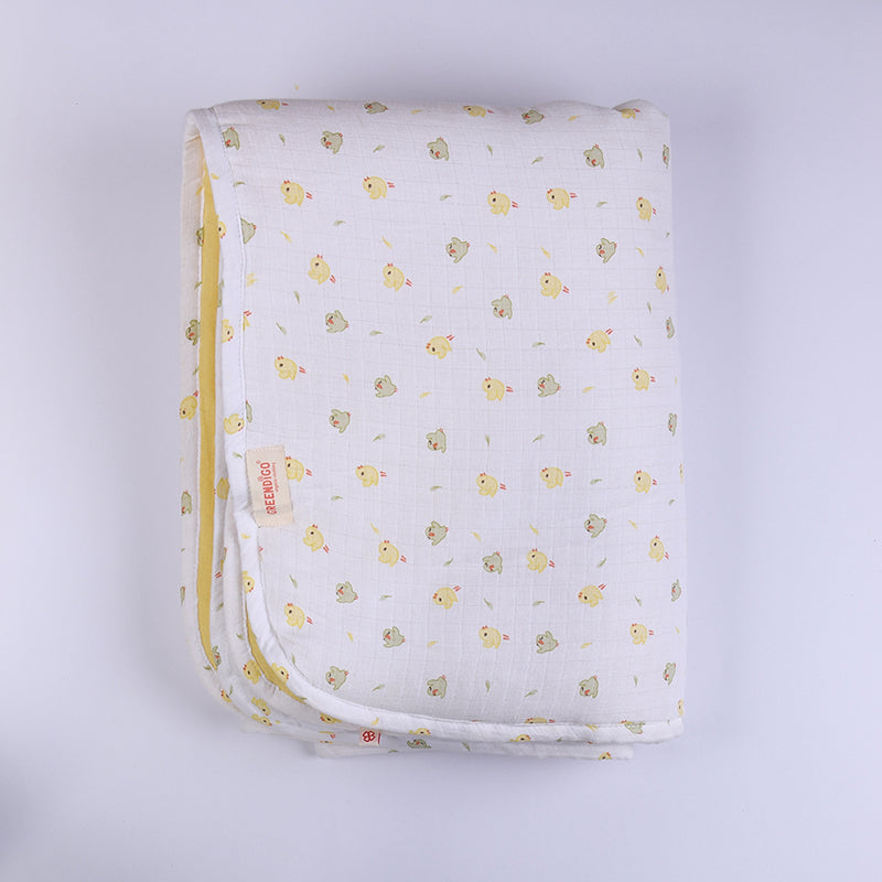 Baby Organic Cotton Reversible Blanket, Multipurpose Cloths & Shape Cushion - Chirpy Birdie