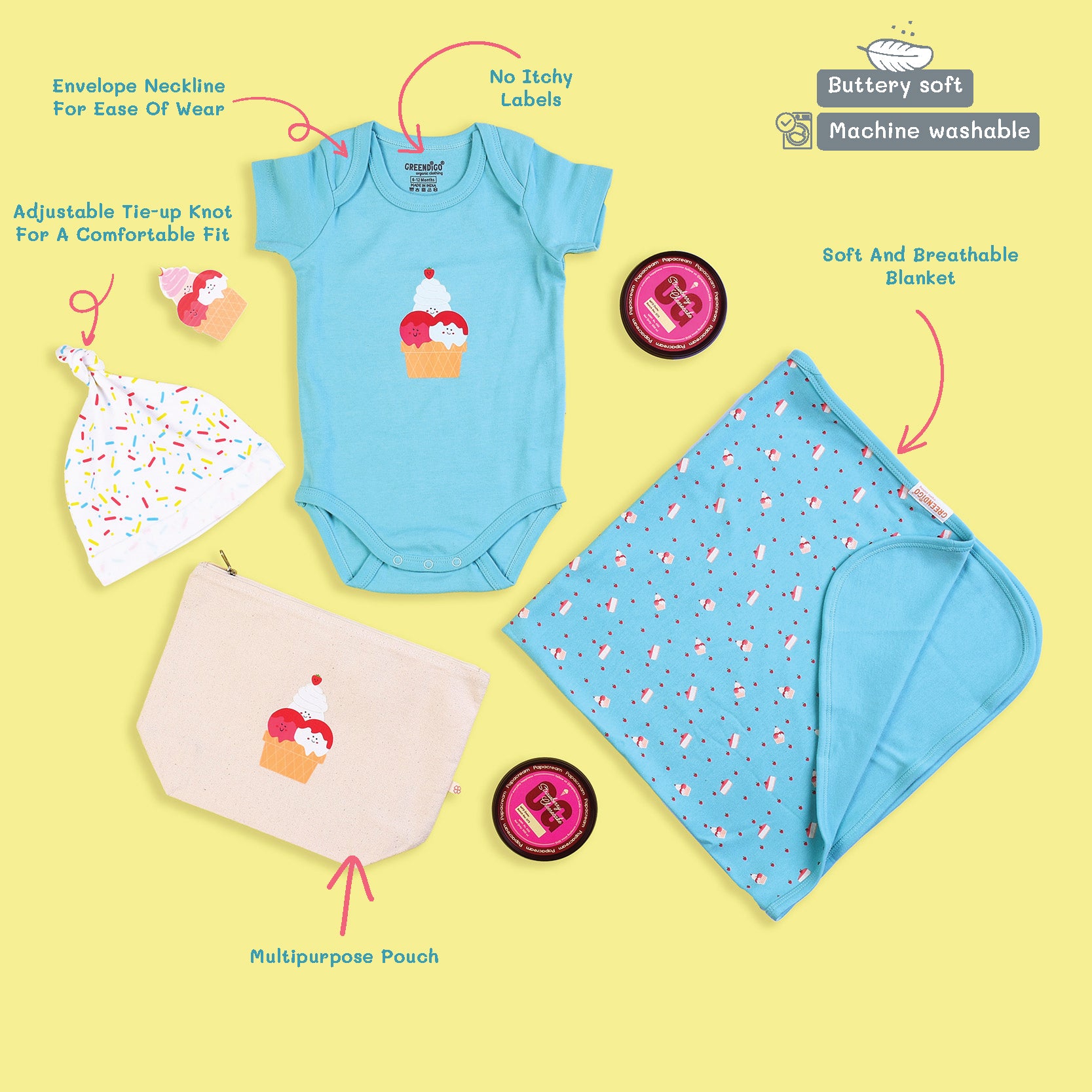 Baby Organic Cotton Gift Set - OG Strawberry Cheesecake