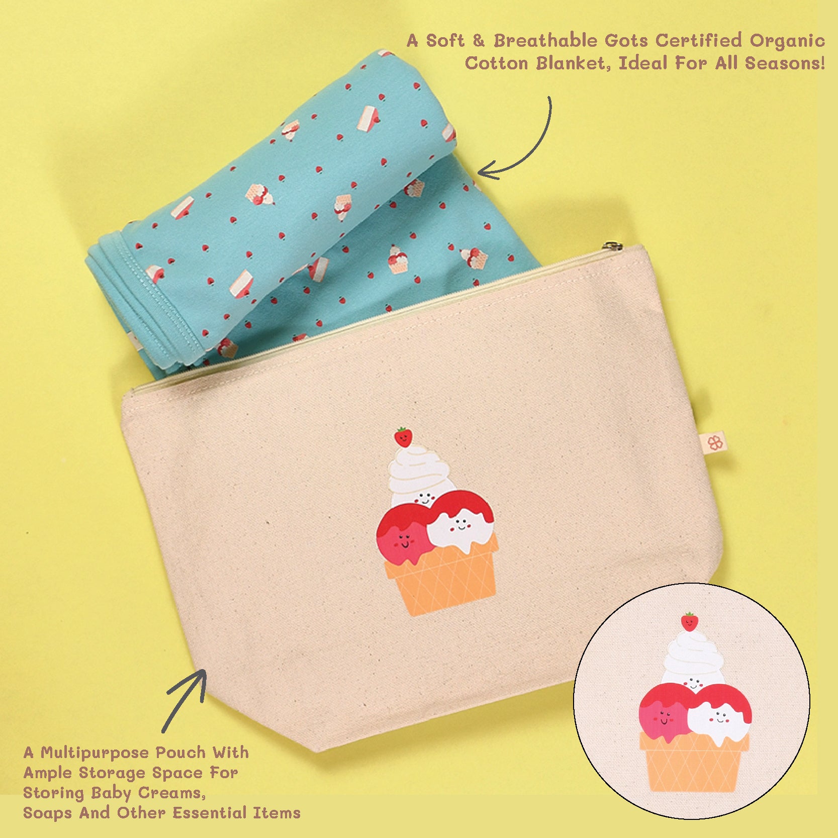 Baby Organic Cotton Gift Set - Sundae Funday
