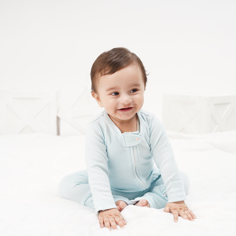 Baby Bamboo Sleepsuit - Blue Skies