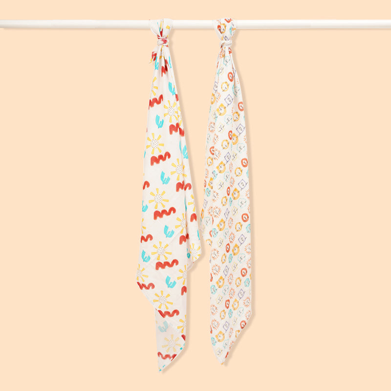 Baby Muslin Swaddles - Doodle Delight - Pack of 2