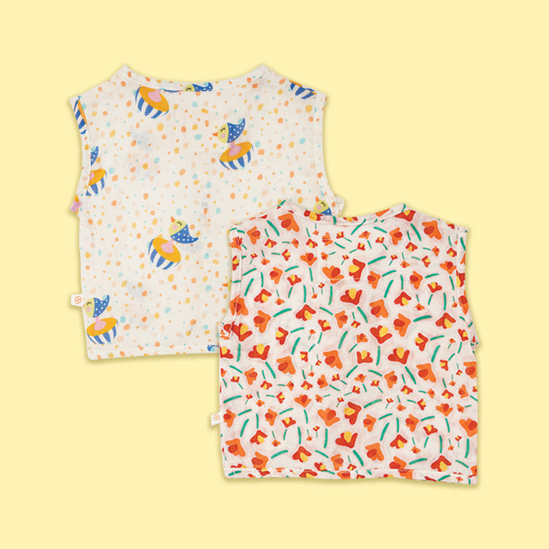 Baby Muslin Jhabla - Pack of 2 - Playful Patterns