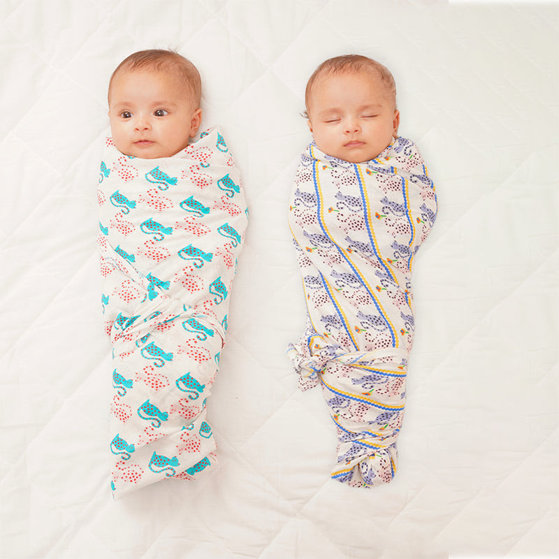 Baby Muslin Swaddles - Purrfect Pals - Pack of 2